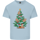 Sloth Christmas Tree Xmas Kids T-Shirt Childrens Light Blue