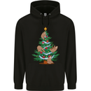 Sloth Christmas Tree Xmas Mens 80% Cotton Hoodie Black