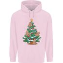Sloth Christmas Tree Xmas Mens 80% Cotton Hoodie Light Pink