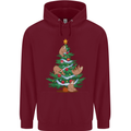 Sloth Christmas Tree Xmas Mens 80% Cotton Hoodie Maroon