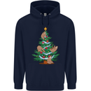 Sloth Christmas Tree Xmas Mens 80% Cotton Hoodie Navy Blue