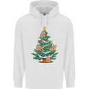 Sloth Christmas Tree Xmas Mens 80% Cotton Hoodie White