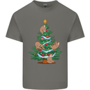 Sloth Christmas Tree Xmas Mens Cotton T-Shirt Tee Top Charcoal
