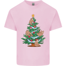 Sloth Christmas Tree Xmas Mens Cotton T-Shirt Tee Top Light Pink