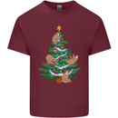 Sloth Christmas Tree Xmas Mens Cotton T-Shirt Tee Top Maroon