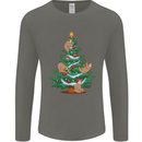 Sloth Christmas Tree Xmas Mens Long Sleeve T-Shirt Charcoal