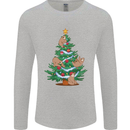 Sloth Christmas Tree Xmas Mens Long Sleeve T-Shirt Sports Grey