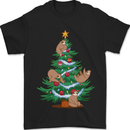Sloth Christmas Tree Xmas Mens T-Shirt 100% Cotton Black