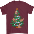 Sloth Christmas Tree Xmas Mens T-Shirt 100% Cotton Maroon
