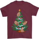 Sloth Christmas Tree Xmas Mens T-Shirt 100% Cotton Maroon