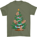 Sloth Christmas Tree Xmas Mens T-Shirt 100% Cotton Military Green