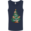 Sloth Christmas Tree Xmas Mens Vest Tank Top Navy Blue