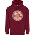 Sloth Hiking Team Funny Trekking Walking Childrens Kids Hoodie Maroon