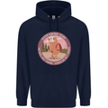 Sloth Hiking Team Funny Trekking Walking Childrens Kids Hoodie Navy Blue