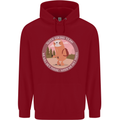 Sloth Hiking Team Funny Trekking Walking Childrens Kids Hoodie Red