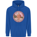 Sloth Hiking Team Funny Trekking Walking Childrens Kids Hoodie Royal Blue