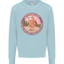 Sloth Hiking Team Funny Trekking Walking Kids Sweatshirt Jumper Light Blue