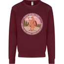Sloth Hiking Team Funny Trekking Walking Kids Sweatshirt Jumper Maroon