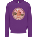Sloth Hiking Team Funny Trekking Walking Kids Sweatshirt Jumper Purple