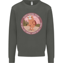 Sloth Hiking Team Funny Trekking Walking Kids Sweatshirt Jumper Storm Grey