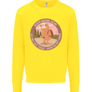 Sloth Hiking Team Funny Trekking Walking Kids Sweatshirt Jumper Yellow