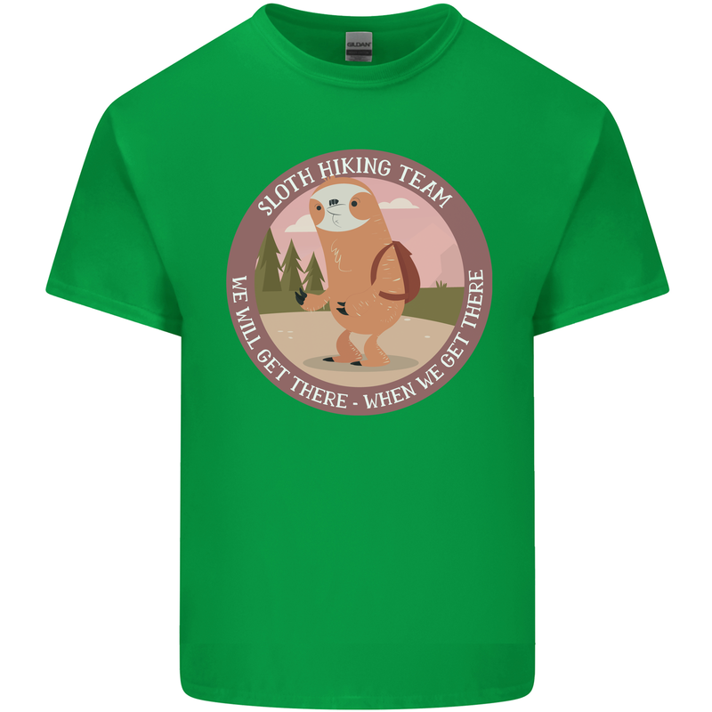Sloth Hiking Team Funny Trekking Walking Kids T-Shirt Childrens Irish Green