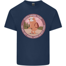 Sloth Hiking Team Funny Trekking Walking Kids T-Shirt Childrens Navy Blue