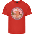 Sloth Hiking Team Funny Trekking Walking Kids T-Shirt Childrens Red