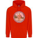 Sloth Hiking Team Funny Trekking Walking Mens 80% Cotton Hoodie Bright Red
