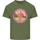 Sloth Hiking Team Funny Trekking Walking Mens Cotton T-Shirt Tee Top Military Green