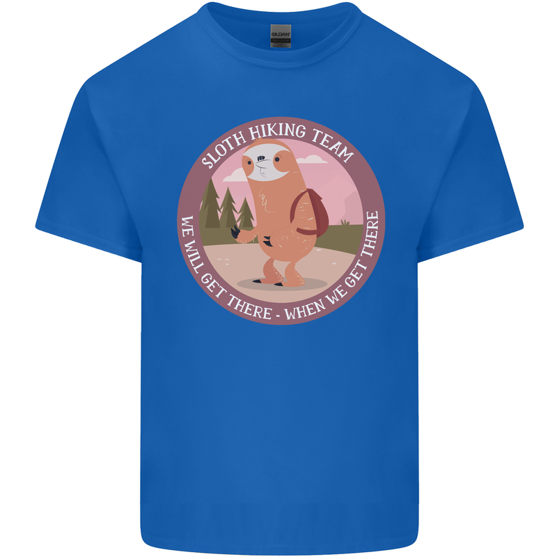 Sloth Hiking Team Funny Trekking Walking Mens Cotton T-Shirt Tee Top Royal Blue