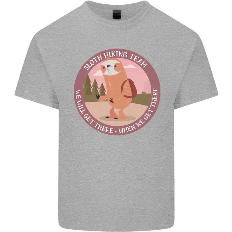 Sloth Hiking Team Funny Trekking Walking Mens Cotton T-Shirt Tee Top Sports Grey