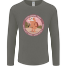 Sloth Hiking Team Funny Trekking Walking Mens Long Sleeve T-Shirt Charcoal