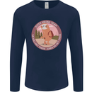 Sloth Hiking Team Funny Trekking Walking Mens Long Sleeve T-Shirt Navy Blue