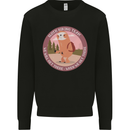 Sloth Hiking Team Funny Trekking Walking Mens Sweatshirt Jumper Black