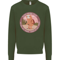Sloth Hiking Team Funny Trekking Walking Mens Sweatshirt Jumper Forest Green