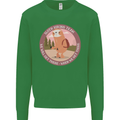 Sloth Hiking Team Funny Trekking Walking Mens Sweatshirt Jumper Irish Green
