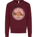 Sloth Hiking Team Funny Trekking Walking Mens Sweatshirt Jumper Maroon