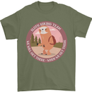 Sloth Hiking Team Funny Trekking Walking Mens T-Shirt 100% Cotton Military Green