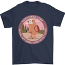Sloth Hiking Team Funny Trekking Walking Mens T-Shirt 100% Cotton Navy Blue