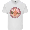 Sloth Hiking Team Funny Trekking Walking Mens V-Neck Cotton T-Shirt White