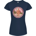 Sloth Hiking Team Funny Trekking Walking Womens Petite Cut T-Shirt Navy Blue