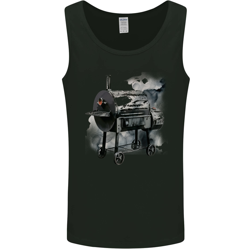 Smokey BBQ Grill Mens Vest Tank Top Black