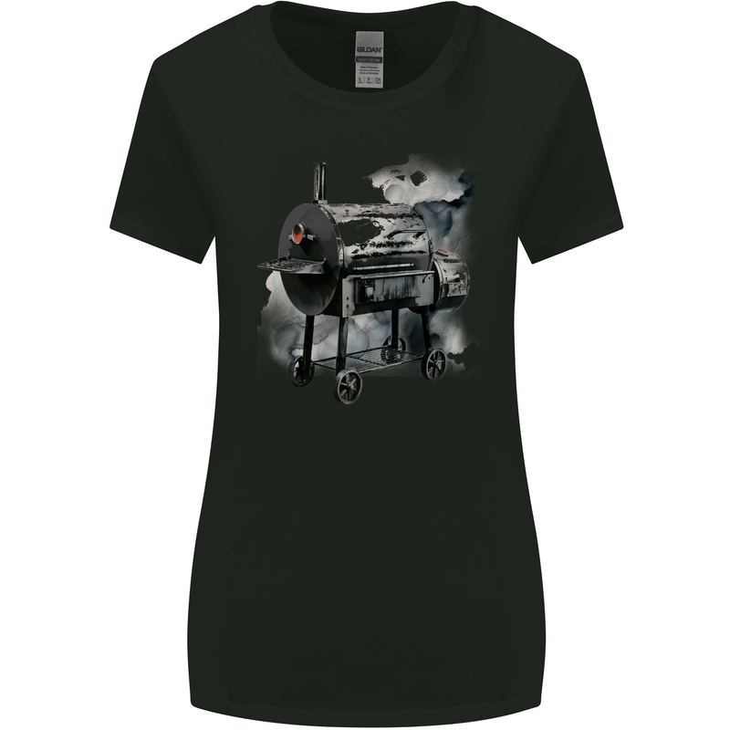 Smokey BBQ Grill Womens Wider Cut T-Shirt Black