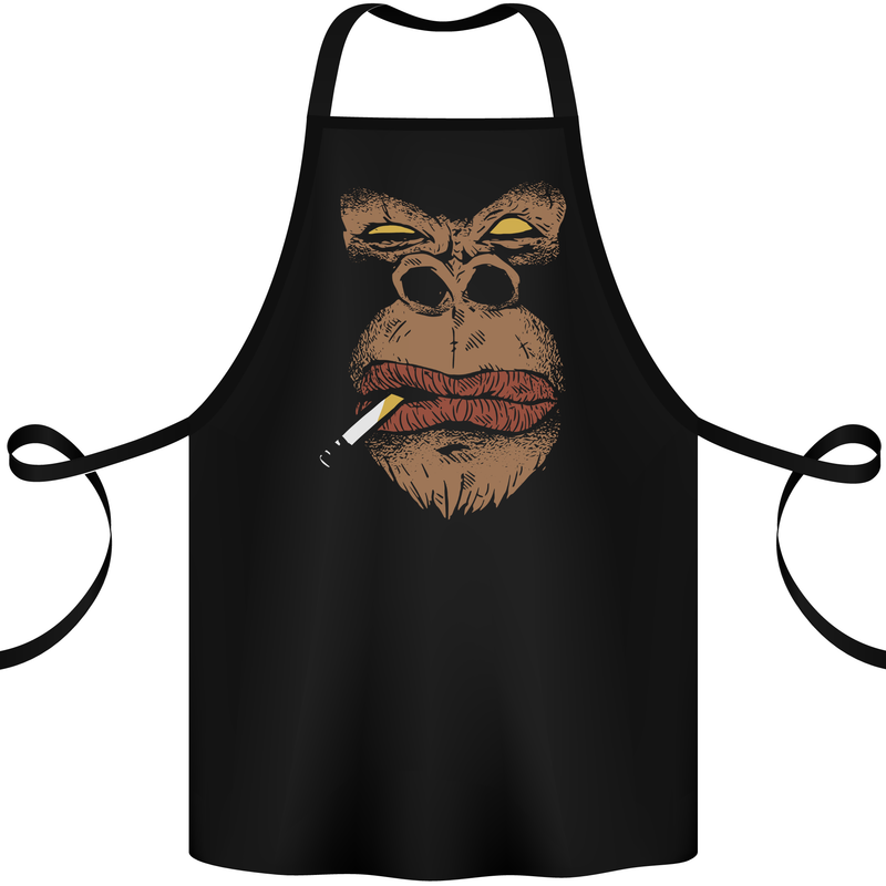 Smoking Gorilla Cotton Apron 100% Organic Black