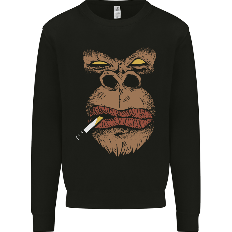 Smoking Gorilla Mens Sweatshirt Jumper Black