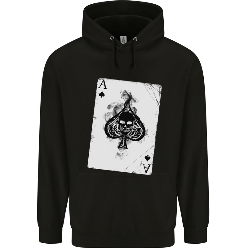 Smokinig Ace of Spades Skull Biker Heay Metal Childrens Kids Hoodie Black