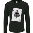Smokinig Ace of Spades Skull Biker Heay Metal Mens Long Sleeve T-Shirt Black