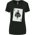 Smokinig Ace of Spades Skull Biker Heay Metal Womens Wider Cut T-Shirt Black