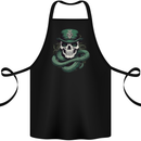 Snake Skull St Patricks Day Cotton Apron 100% Organic Black